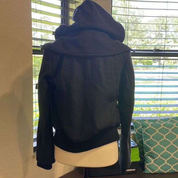 New York and Company Women’s Wool Coat Military Style Gray Black size 2 - Picture 3 of 6